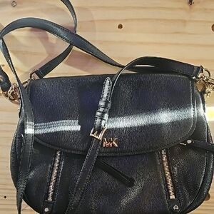 Michael Kors Black Crossbody Bag with Gold Accents